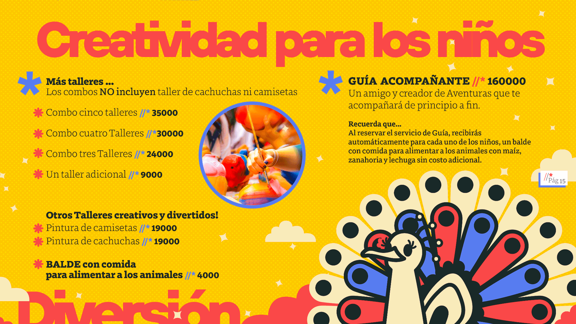 Talleres artísticos y manualidades para niños en fiestas campestres de La Granja restaurante Tenjo